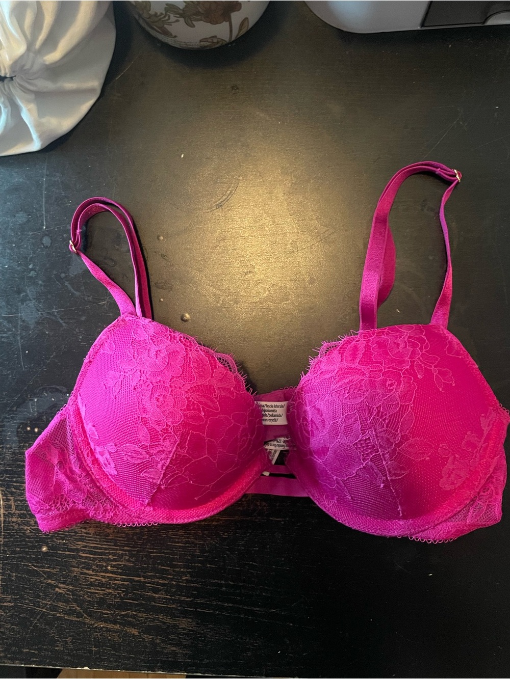 Victoria's Secret Hot Pink Lace Push-Up Bra